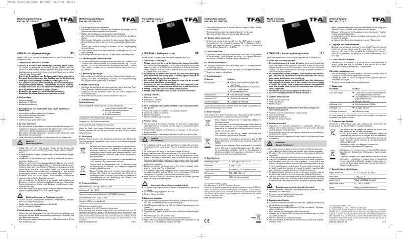 First page image of the manual for Step Plus 50.1015.01