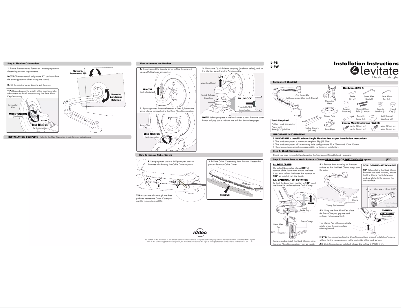 First page image of the manual for L-PB