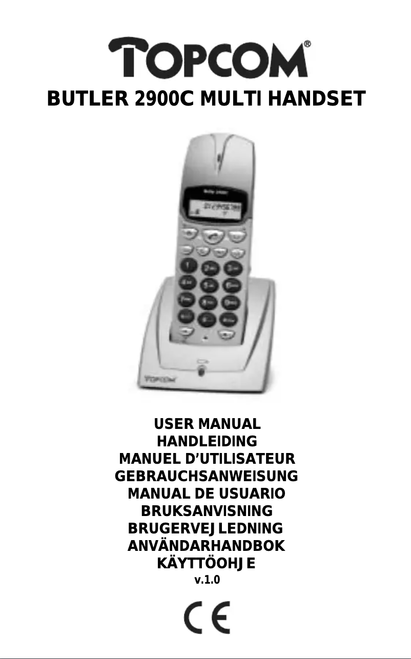 Page 1 of the manual User Manual Topcom Butler 2900c