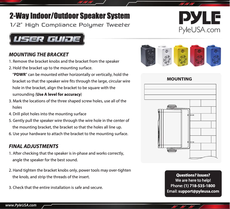 First page image of the manual for PDWR45YL