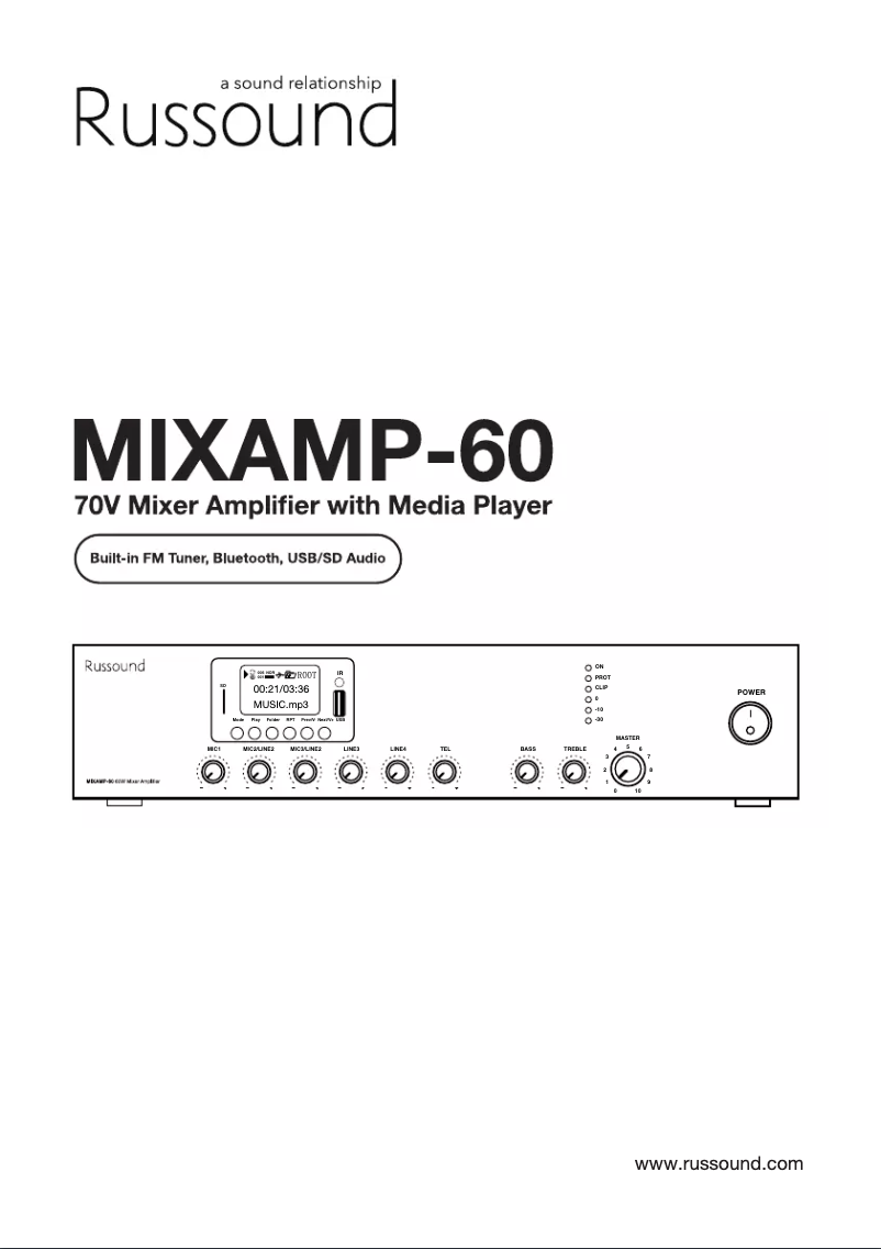 Page 1 of the manual User Manual Russound MIXAMP-60