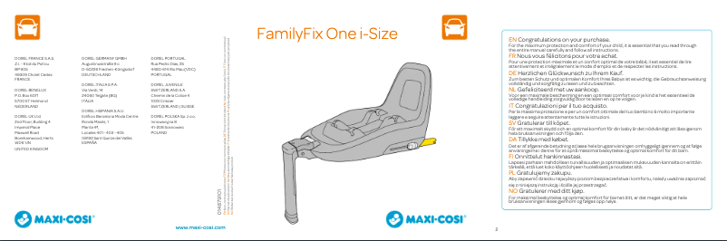 First page image of the manual for FamilyFix One i-Size
