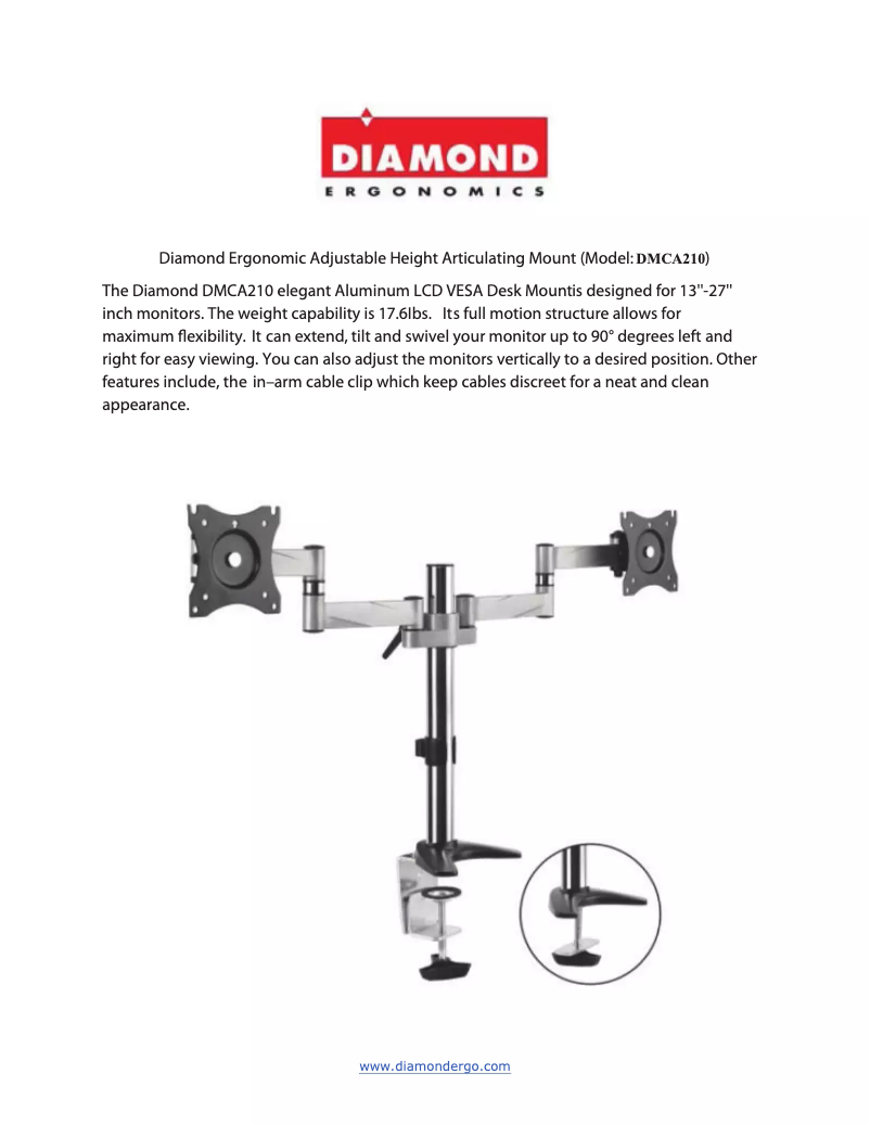 First page image of the manual for DMCA210