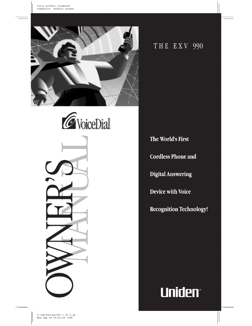 Page 1 of the manual User Manual Uniden EXV 990