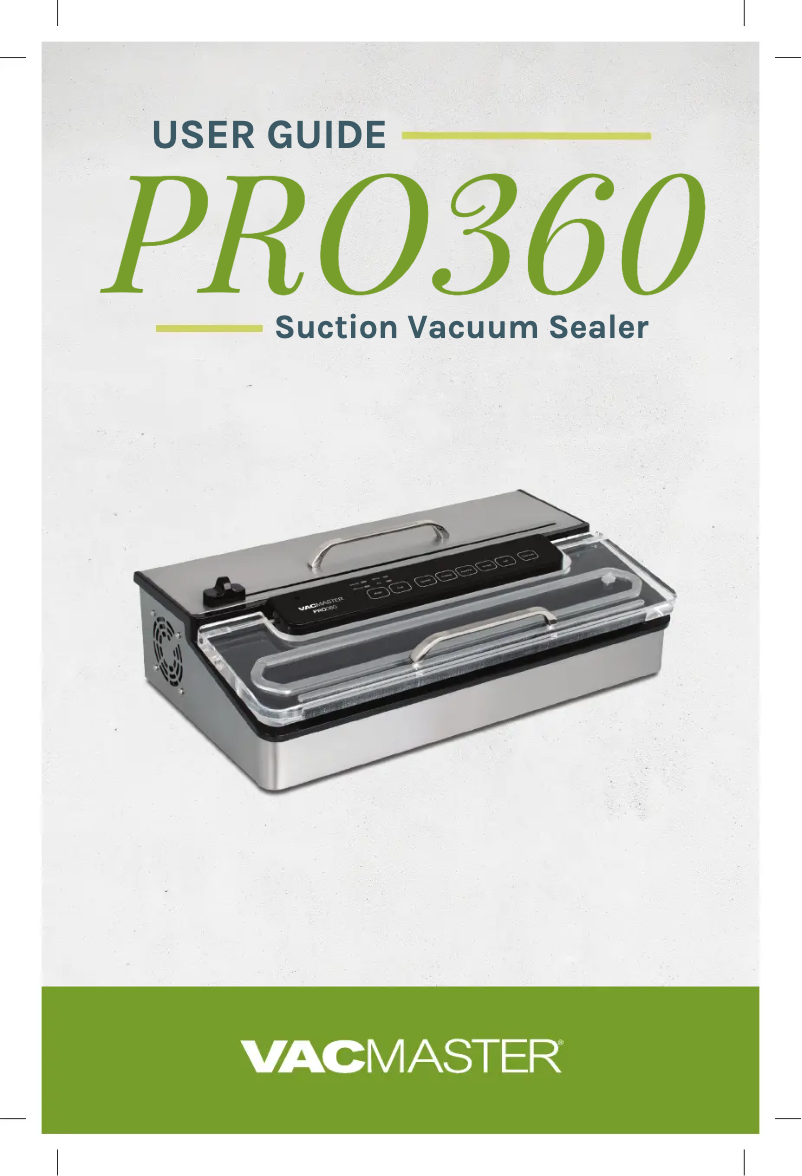 Page 1 of the manual User Manual Vacmaster PRO360