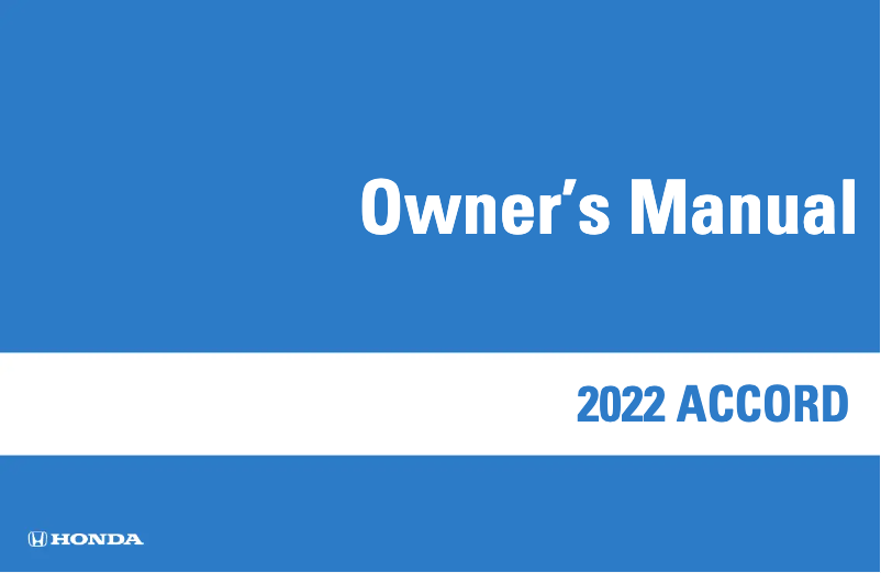 First page image of the manual for Accord Sedan (2022)
