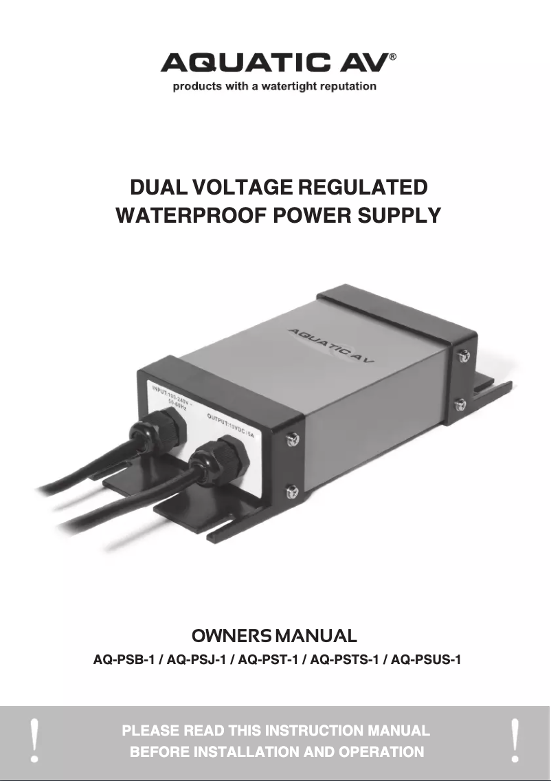 First page image of the manual for AQ-PSB-1