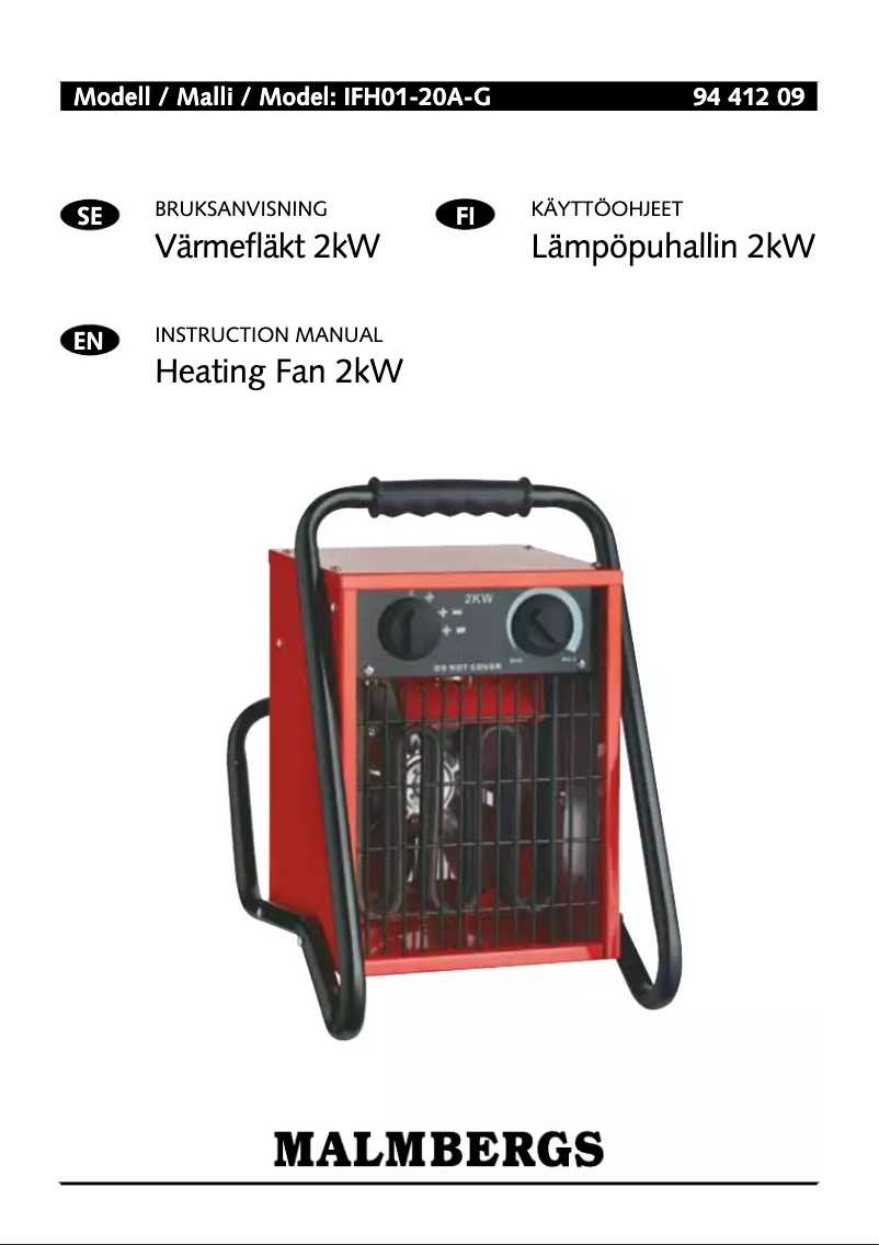 First page image of the manual for IFH01-20A-G