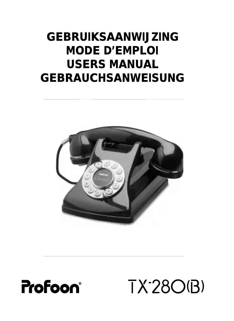 First page image of the manual for TX-280