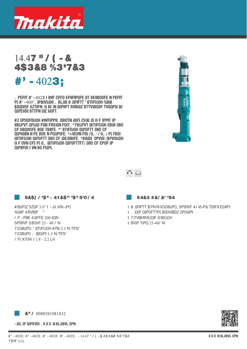 First page image of the manual for BFL402RZ