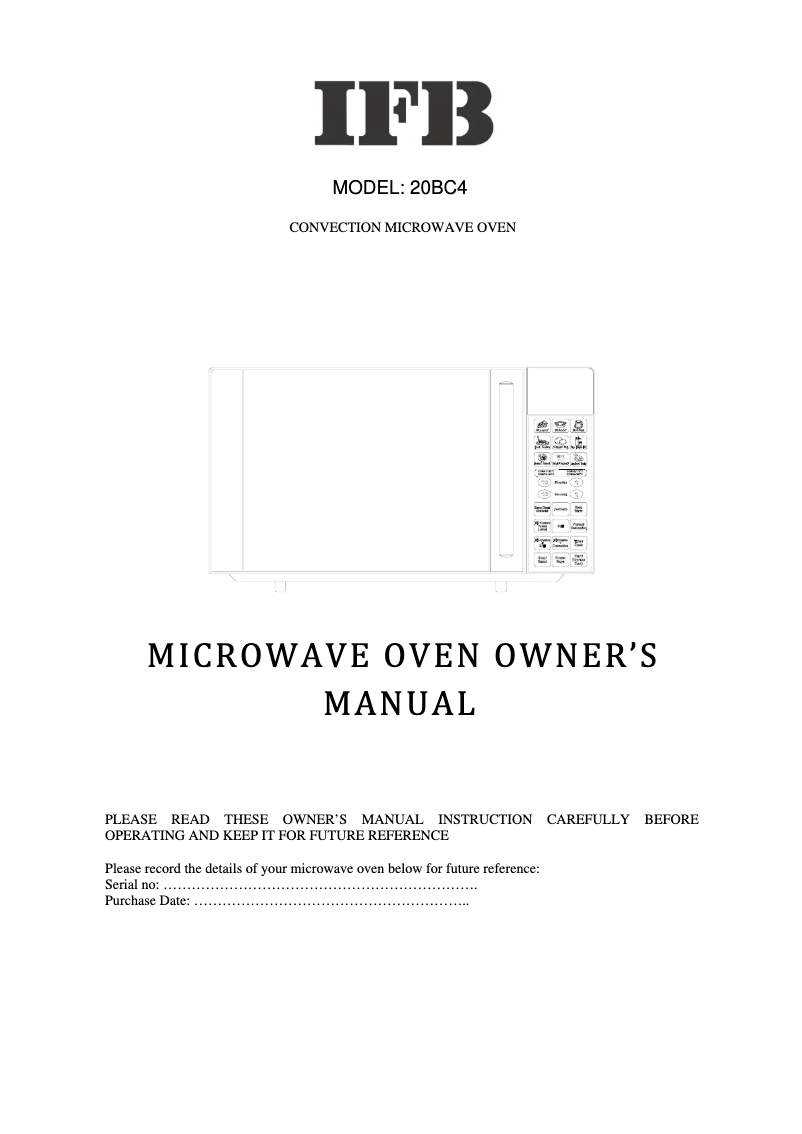 Page 1 of the manual User Manual IFB 34BIC1