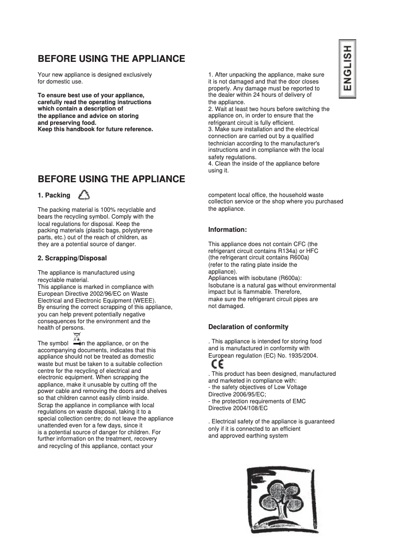 First page image of the manual for CFOE 5485 S