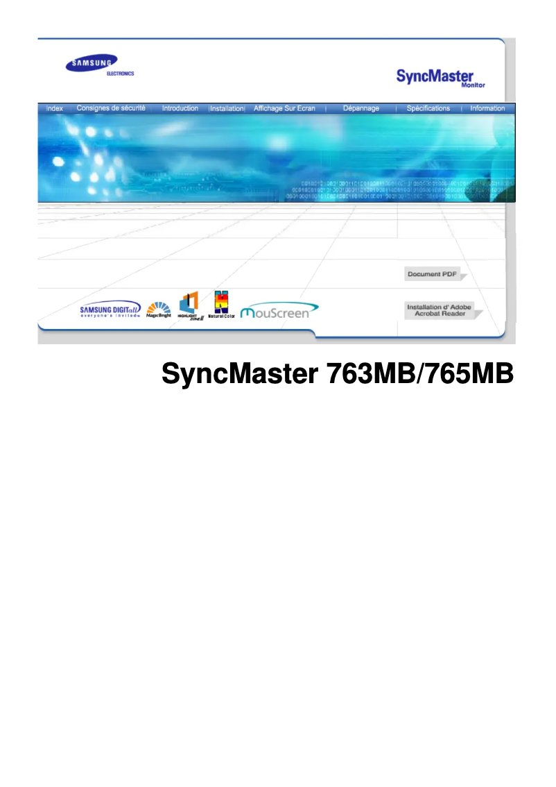 Page 1 of the manual User Manual Samsung SyncMaster 763MB