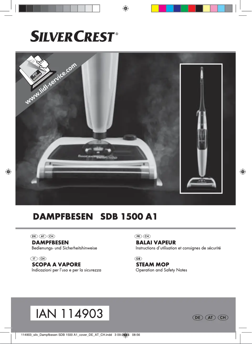 First page image of the manual for SDB 1500 A1