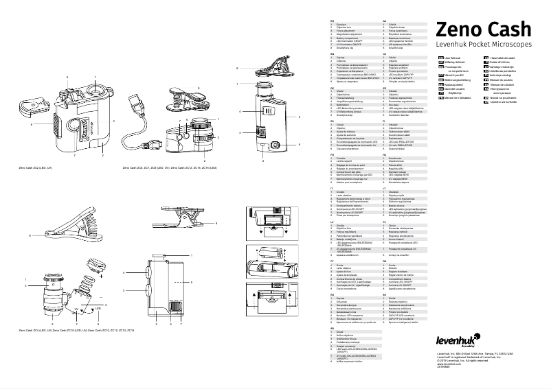 First page image of the manual for Zeno Cash ZC7