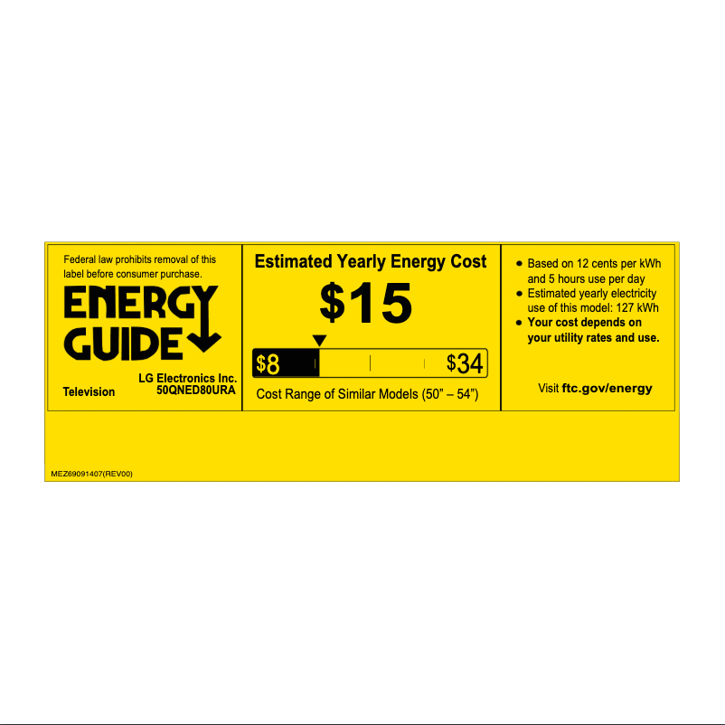 Page 1 of the manual Energy Label LG 50QNED80URA
