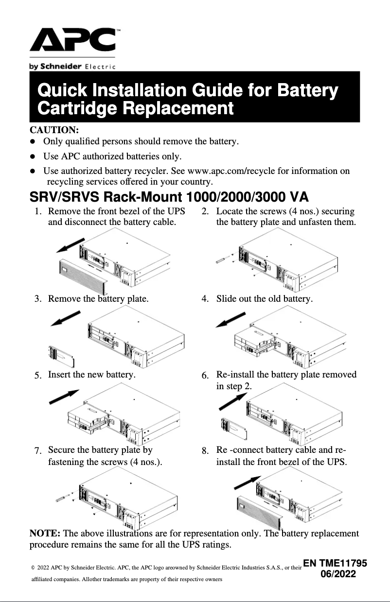 Page 1 of the manual User Manual APC APCRBCV202