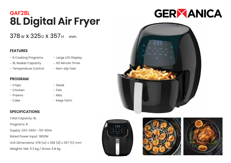 First page image of the manual for GAF8L