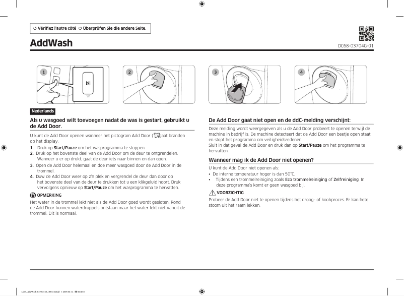 Page 1 of the manual Quick Start Guide Samsung WF16T9500GV