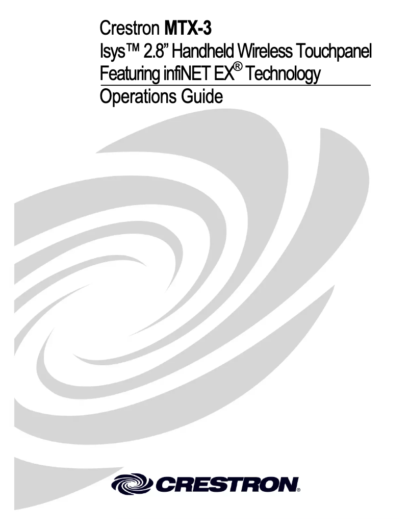 Page 1 de la notice Manuel utilisateur Crestron MTX-3