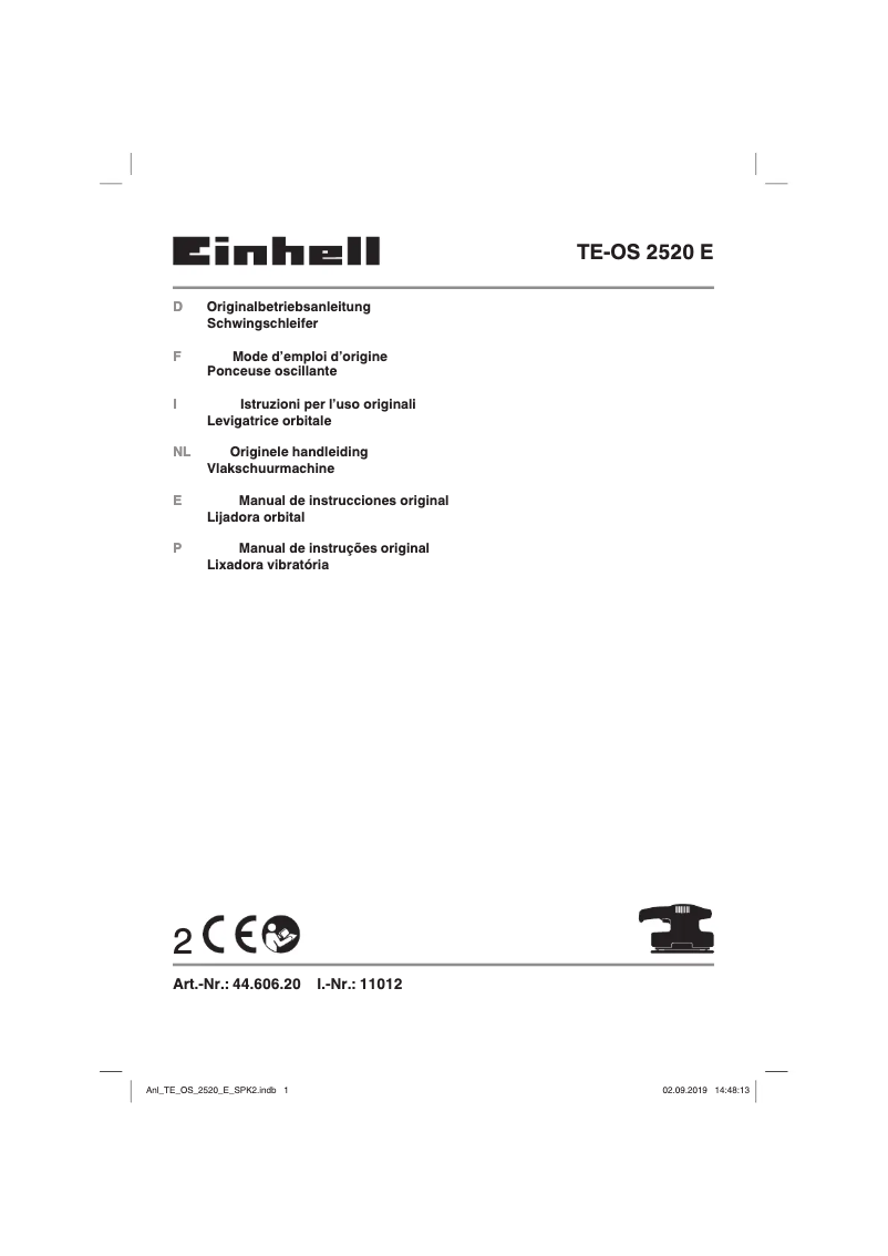 Page 1 of the manual User Manual Einhell TE-OS 2520 E