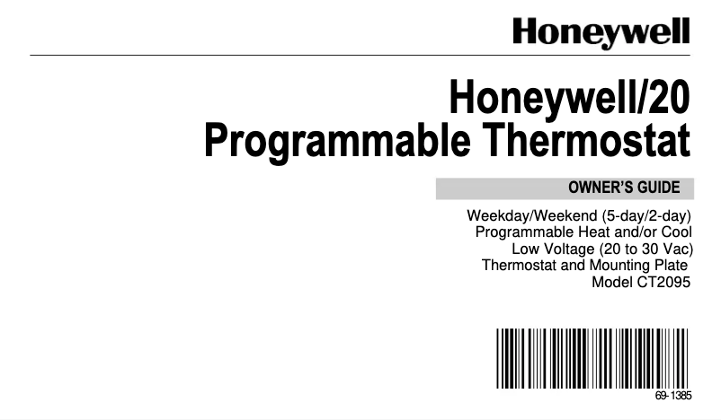 First page image of the manual for CT2095