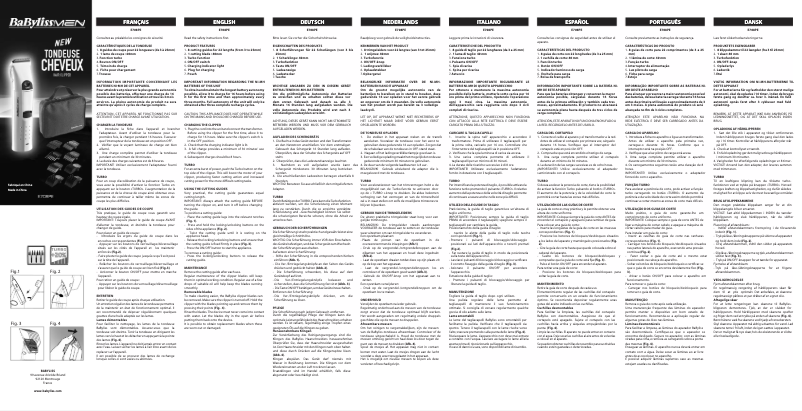 Page 1 of the manual User Manual BaByliss E708PE