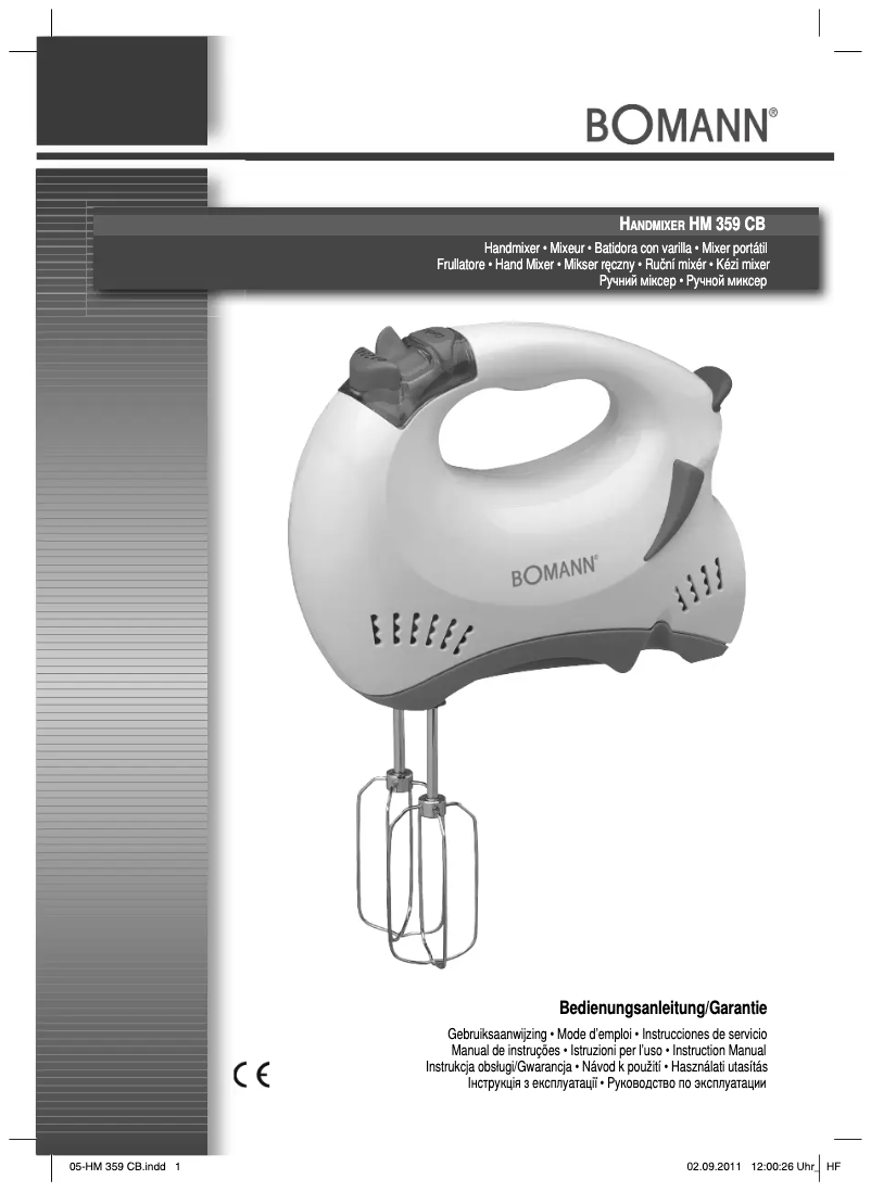 Page 1 de la notice Manuel utilisateur Bomann HM 359 CB