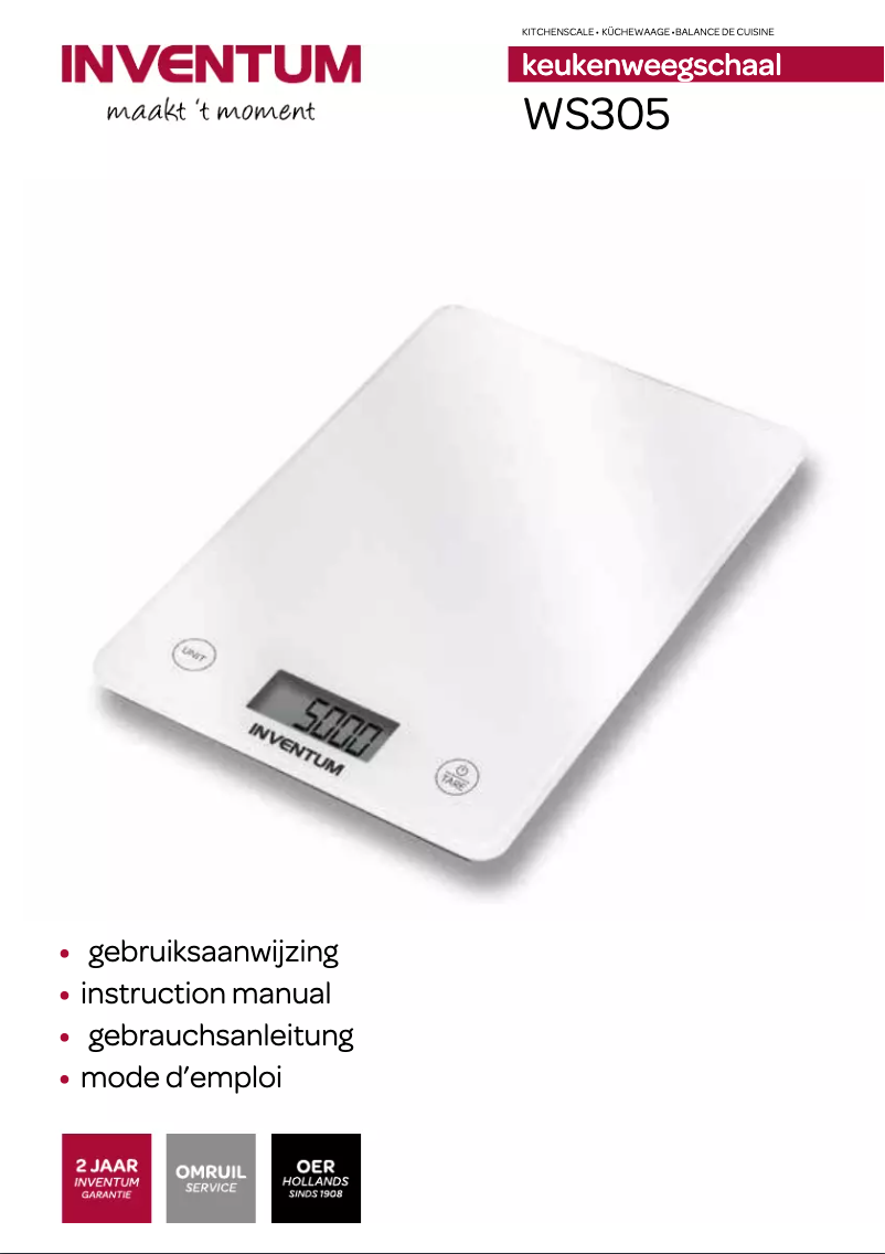 First page image of the manual for WS305