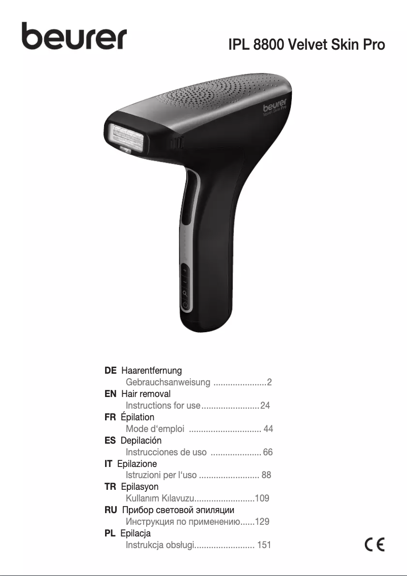 First page image of the manual for Velvet Skin Pro IPL 8800