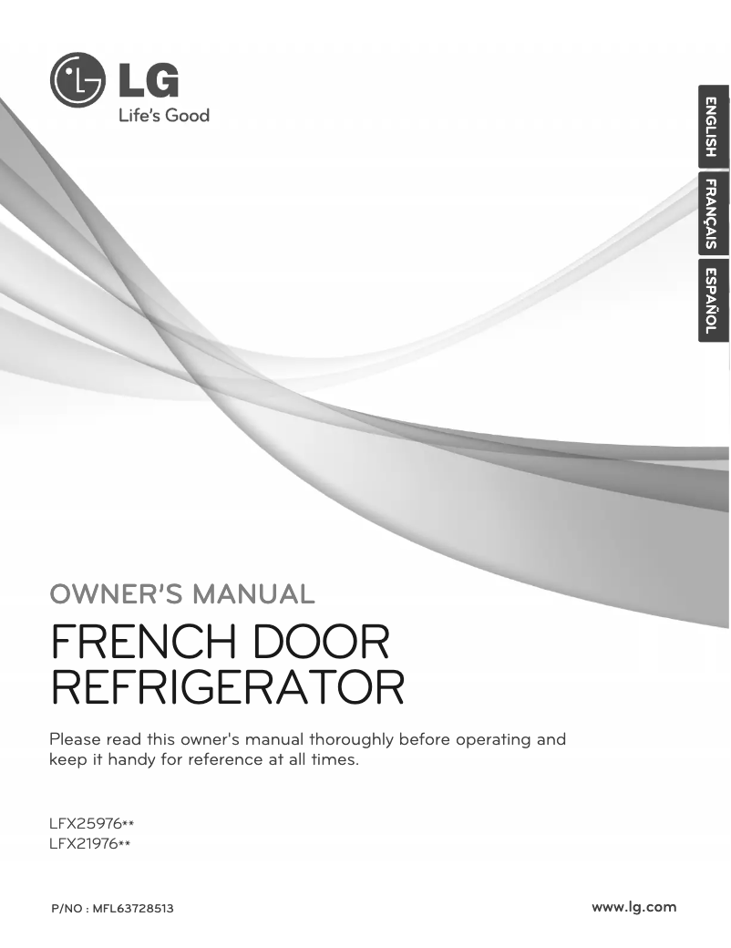 First page image of the manual for LFX25976SW