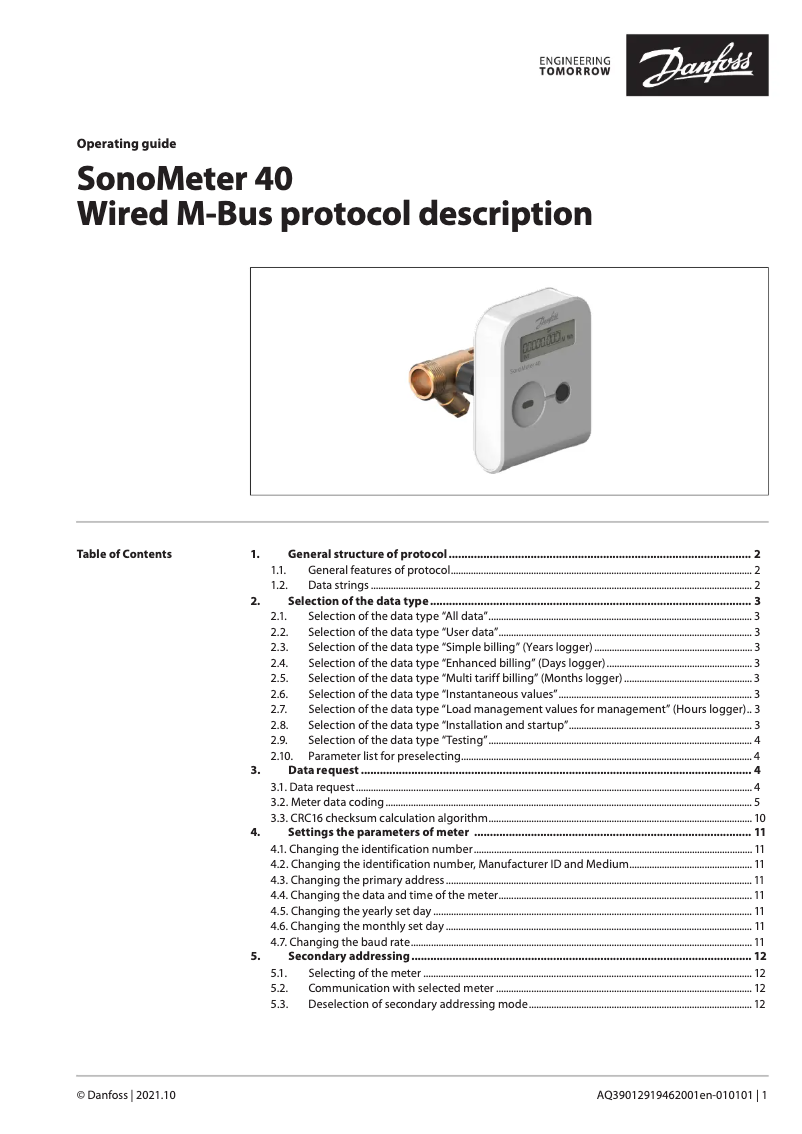 First page image of the manual for SonoMeter 40