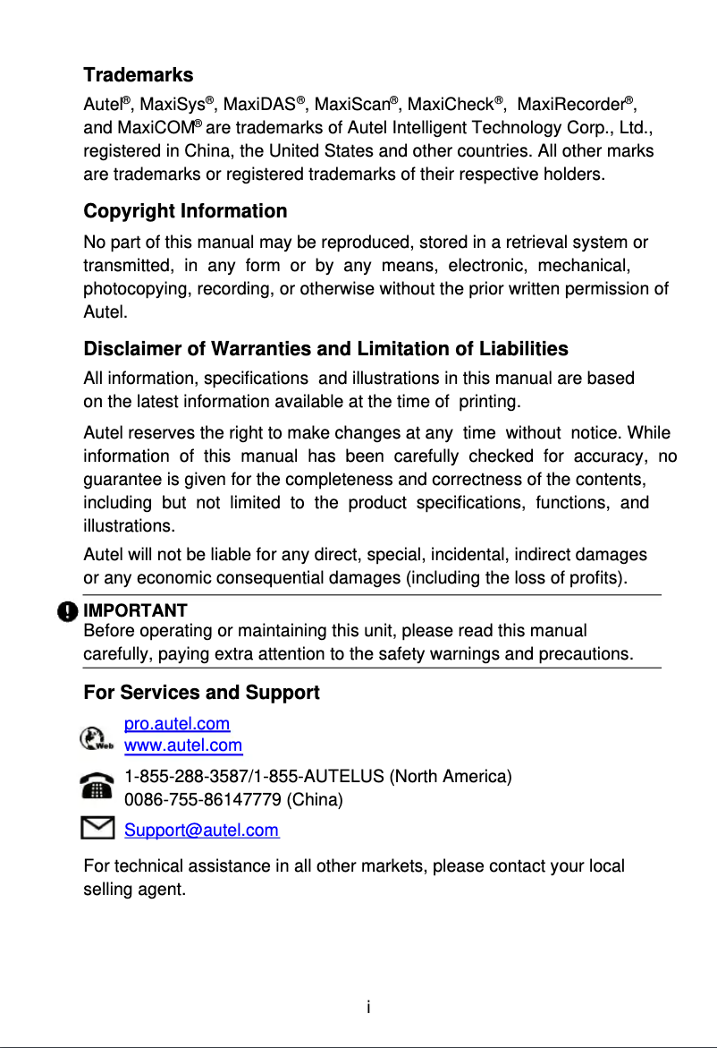 Page 1 of the manual User Manual Autel MaxiCheck MX900