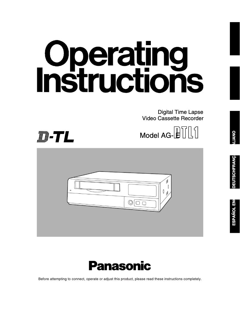 Page 1 of the manual User Manual Panasonic AG-DTL1E