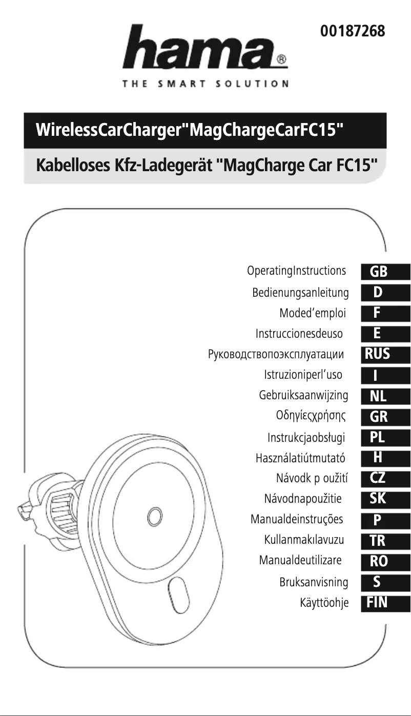Page 1 of the manual User Manual Hama MagCharge Car FC15