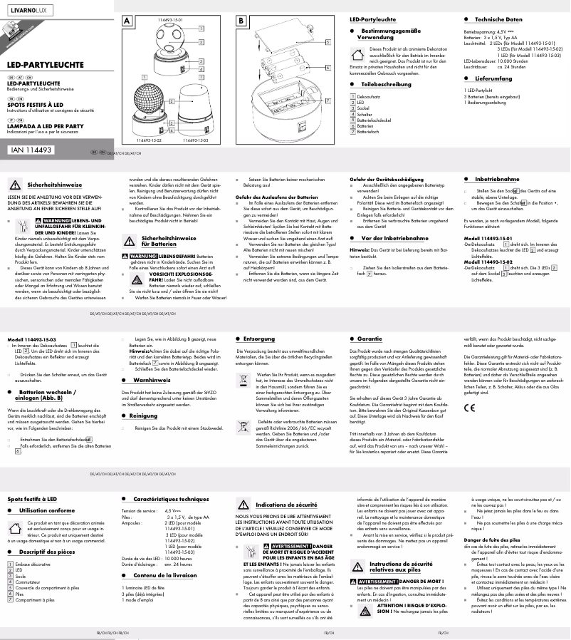 First page image of the manual for IAN 91221