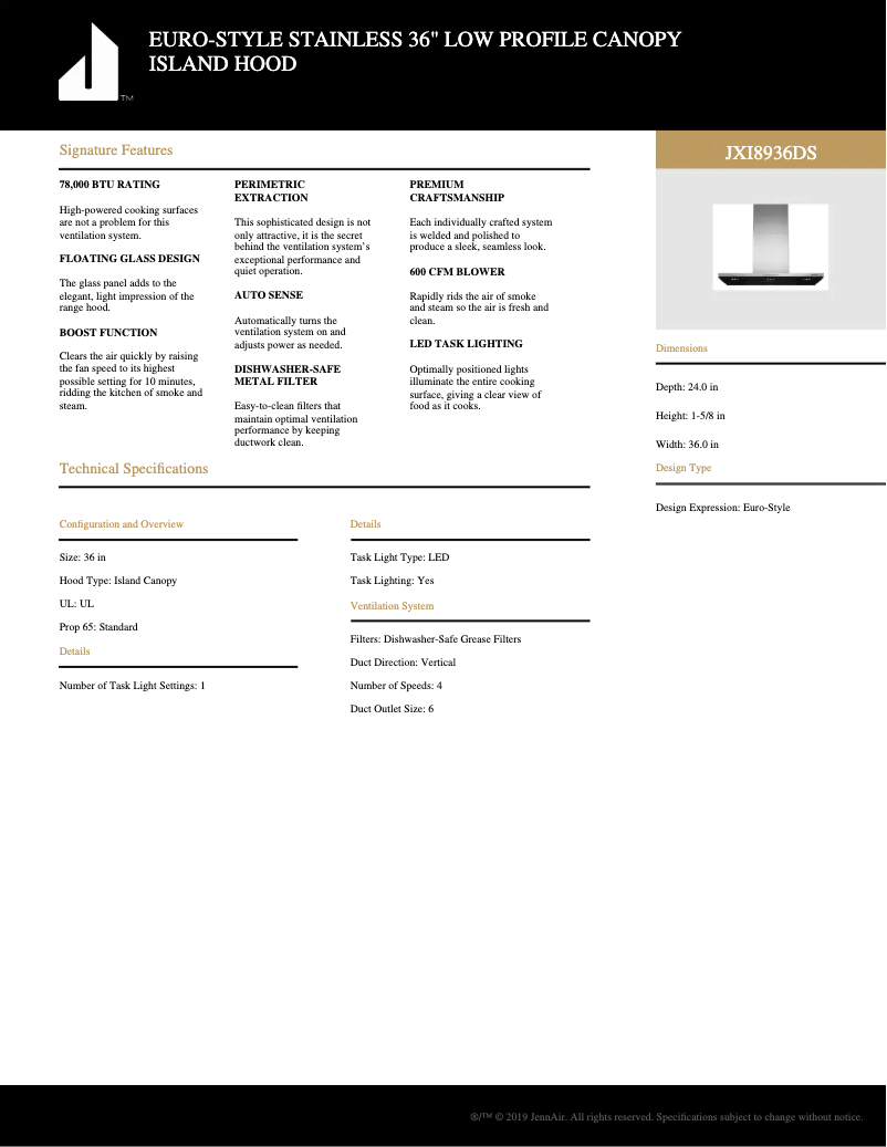 Image de la première page du manuel de l'appareil JXI8936DS