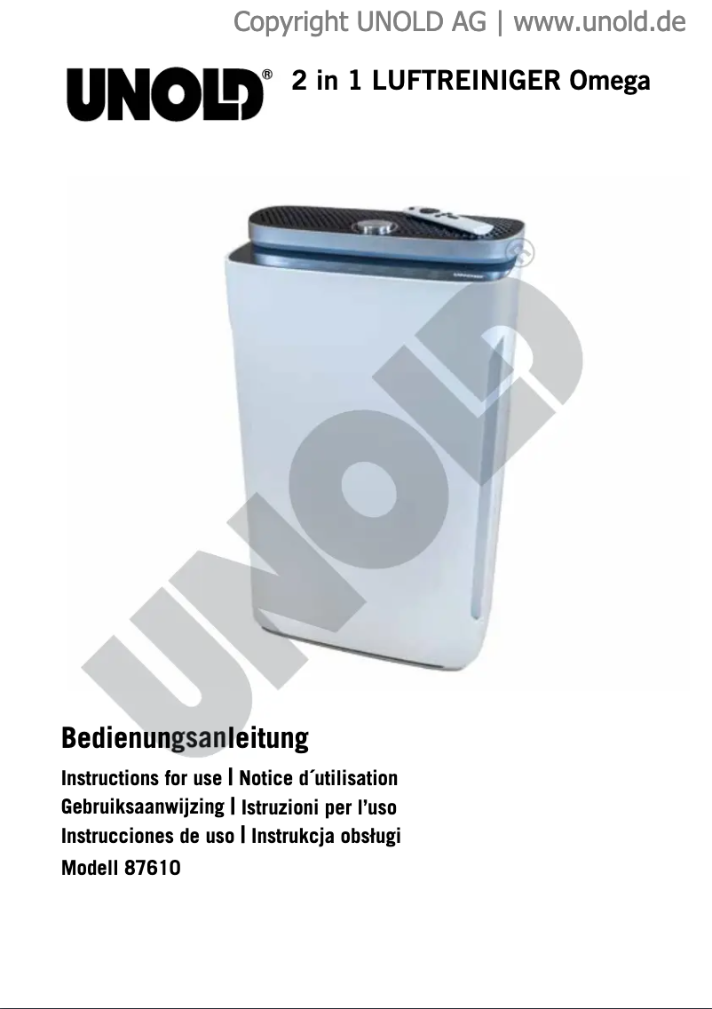 First page image of the manual for Omega 87610