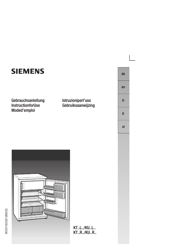 Page 1 of the manual User Manual Siemens KT15RV20