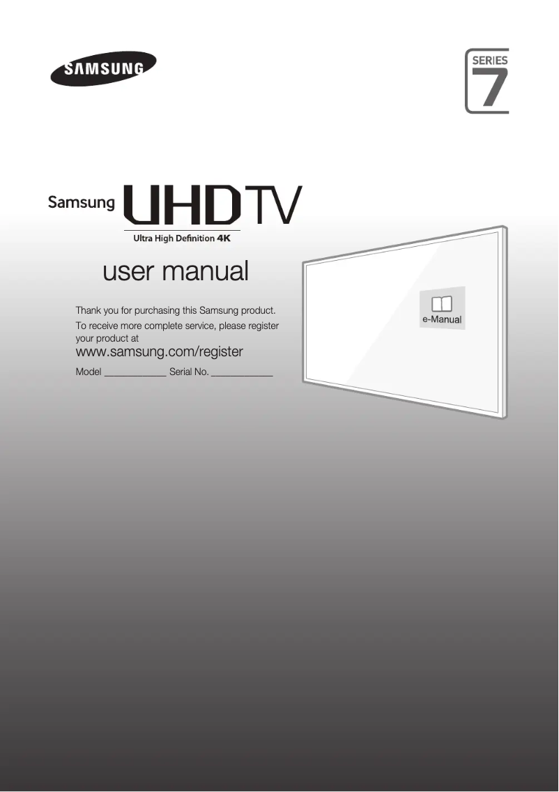 Page 1 of the manual Installation Guide Samsung UA55JU7000R