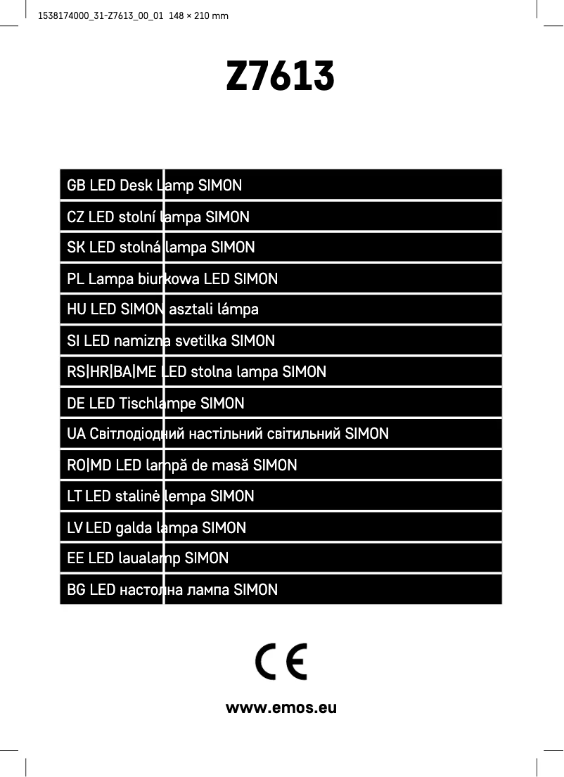Page 1 of the manual User Manual Emos Z7613