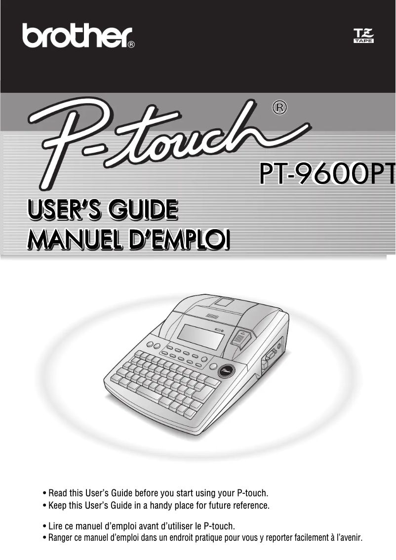 Page 1 of the manual User Manual Brother P-touch PT-9600