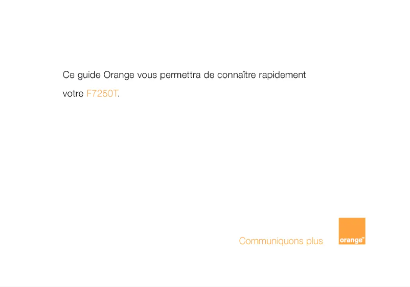 First page image of the manual for F7250