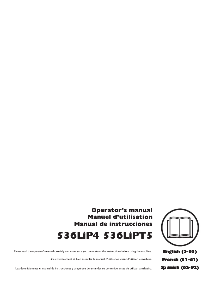 First page image of the manual for 536LiPT5