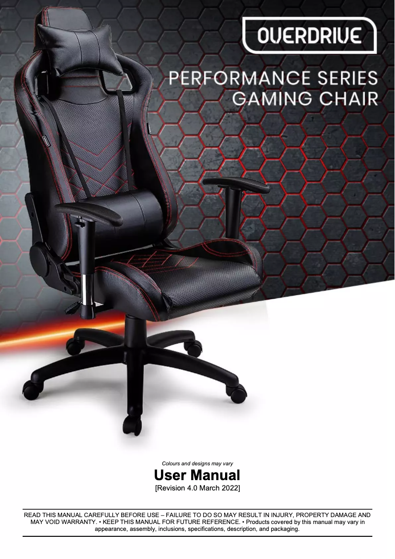 First page image of the manual for Performance Series