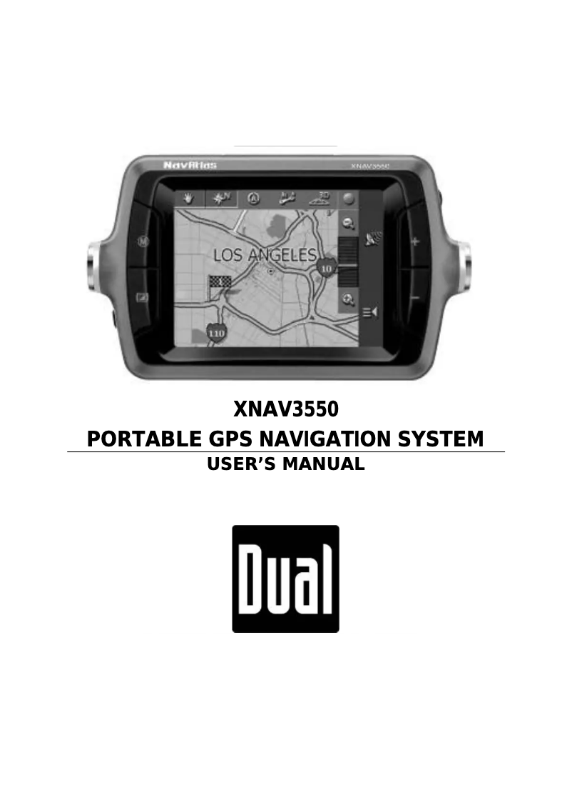Page 1 of the manual User Manual Dual XNAV3550