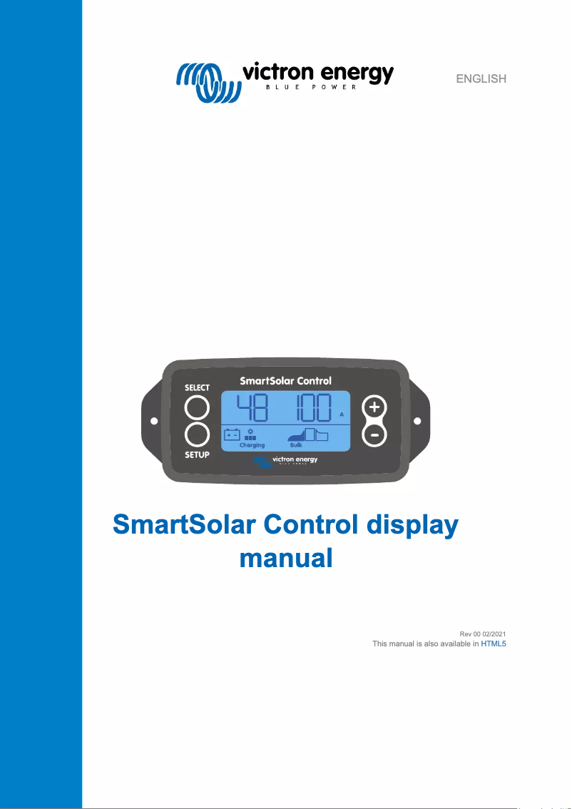 First page image of the manual for SmartSolar Control