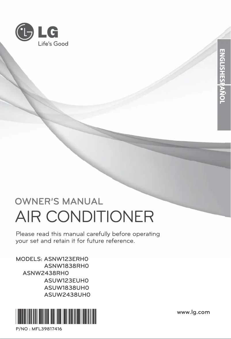 Page 1 of the manual User Manual LG ASNW2438RH0