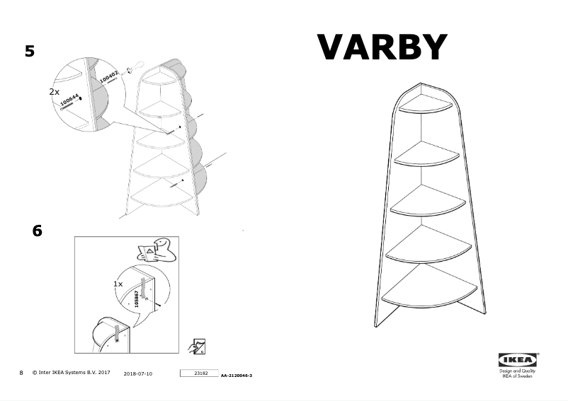Page 1 of the manual User Manual Ikea VARBY 004.175.79
