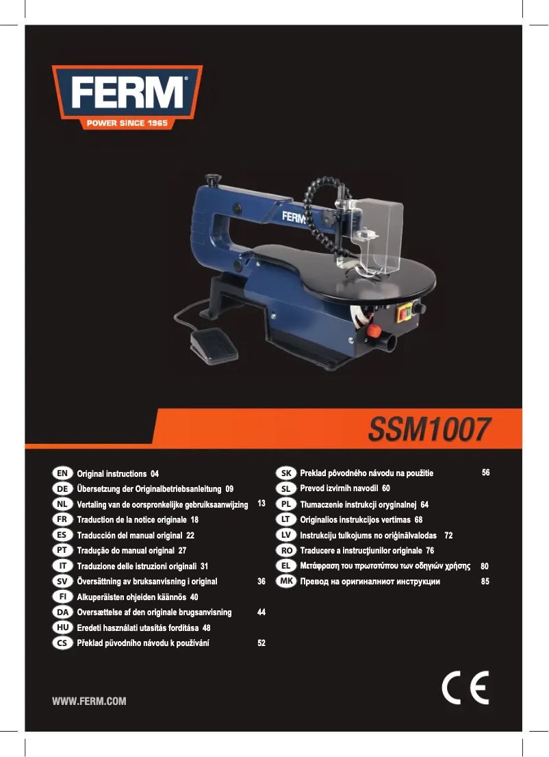First page image of the manual for SSM1007